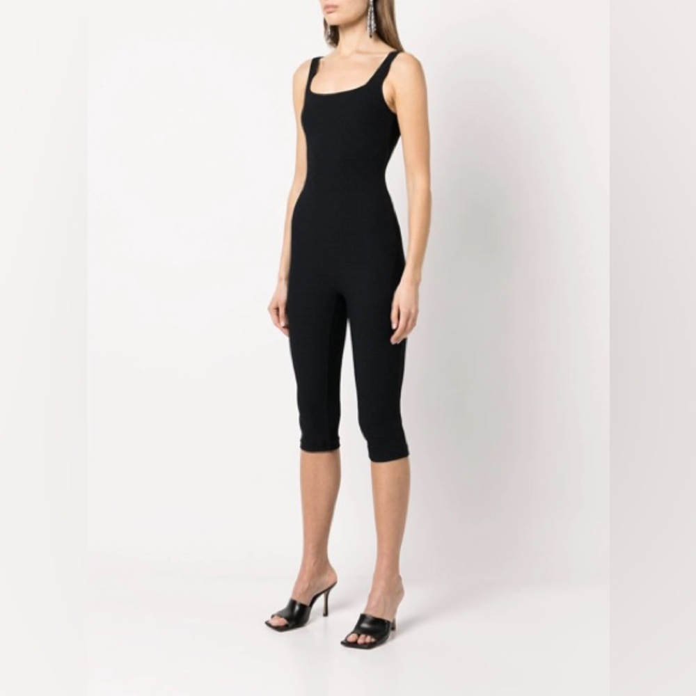 Alexander Wang Square Neck Catsuit Logo Monogram Jacquard Overall (No Size Tag)